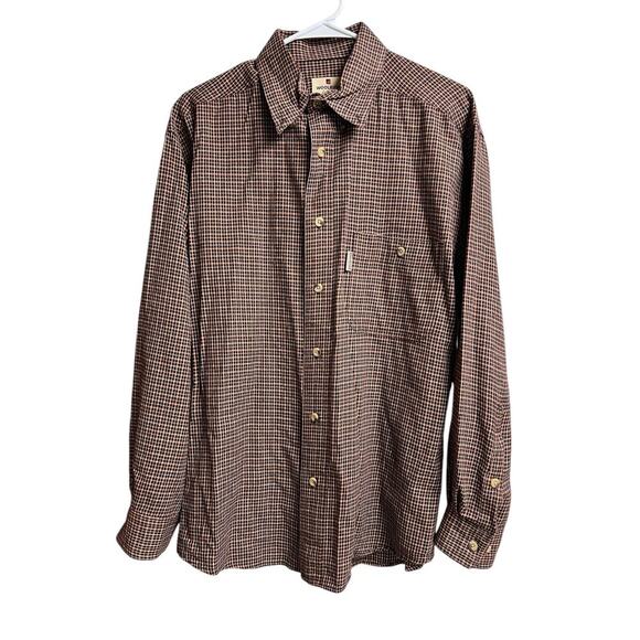 Woolrich Men's Medium Cotton Dark Mulberry Color Button Up - Picture 1 of 9